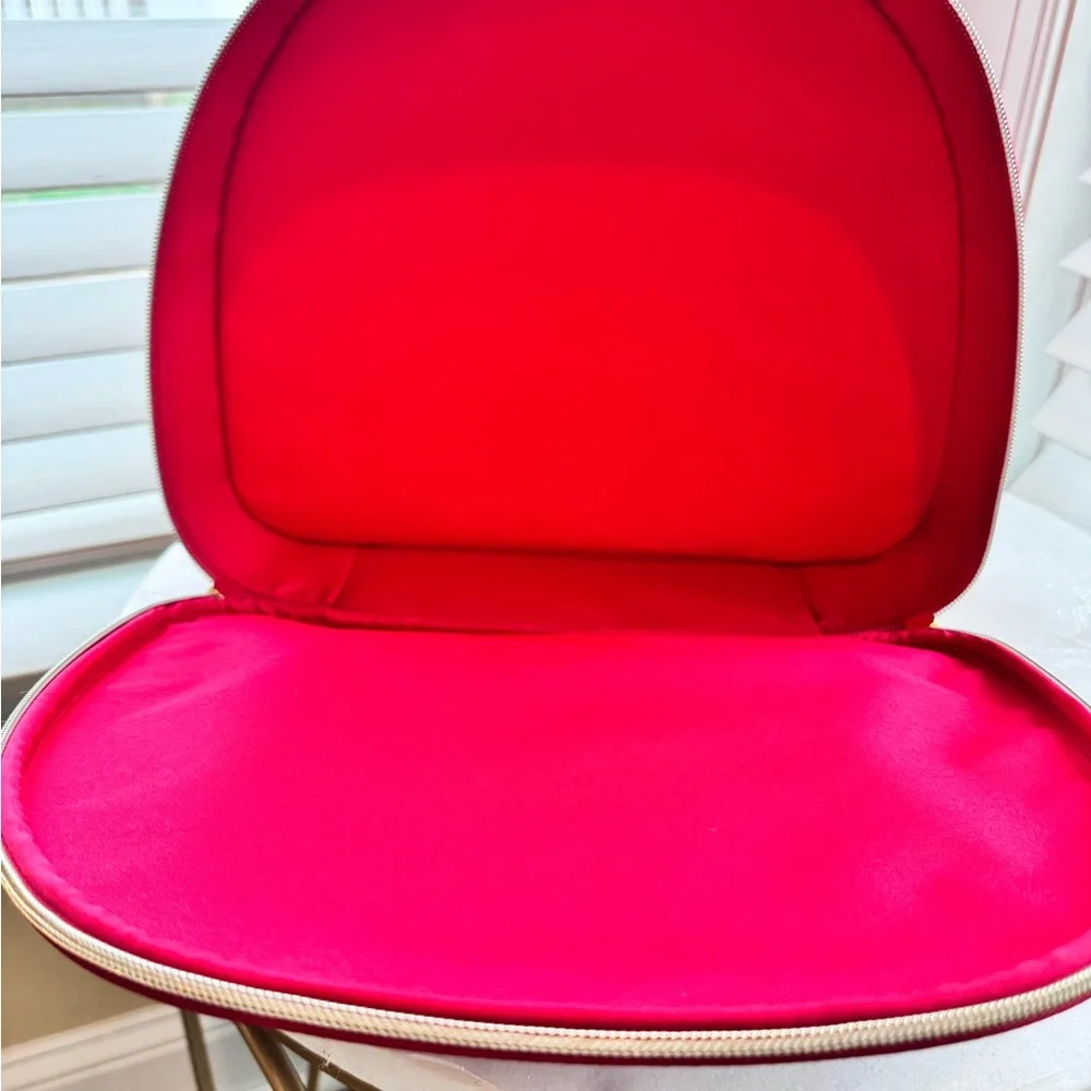 Estée Lauder Red Makeup Pouch Train Case with Gold Charm